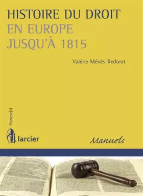 Couverture du produit · Histoire du droit en Europe jusqu'à 1815