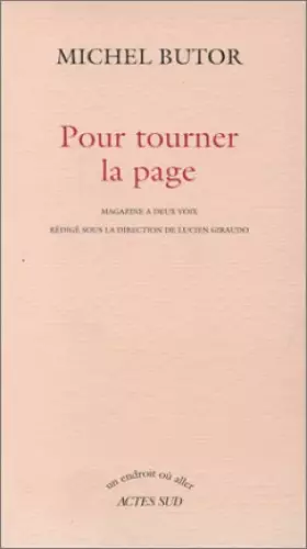 Couverture du produit · Pour tourner la page - Magazine à deux voix