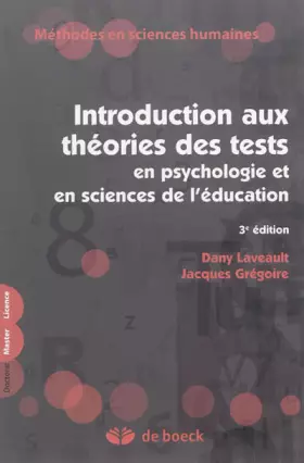 Couverture du produit · Introduction aux théories de tests en psychologie et en sciences de l'éducation