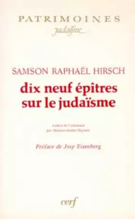 Couverture du produit · Dix neuf épîtres sur le judaïsme