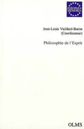 Couverture du produit · Philosophie de l'Esprit (Europaea Memoria - Reihe I: Studien)