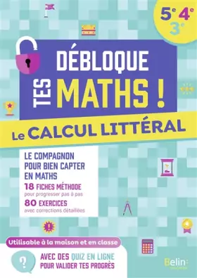 Couverture du produit · Le calcul littéral (5e-4e-3e)