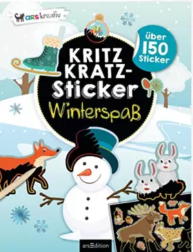 Couverture du produit · Kritzkratz-Sticker Winterspaß: Über 150 Sticker | Stickerheft mit Kratzelstickern und Holzstift