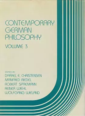 Couverture du produit · Contemporary German Philosophy: Volume 3