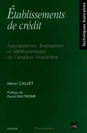 Couverture du produit · Les établissement de crédit