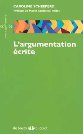 Couverture du produit · L'Argumentation Ecrite