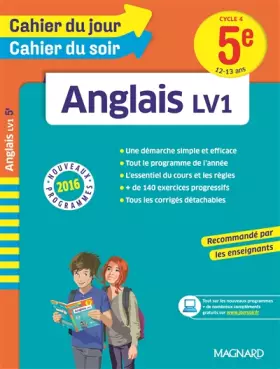 Couverture du produit · Cahier du jour/Cahier du soir Anglais 5e - Nouveau programme 2016