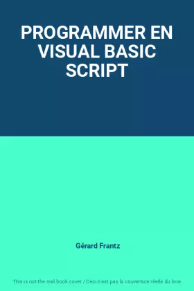 Couverture du produit · PROGRAMMER EN VISUAL BASIC SCRIPT