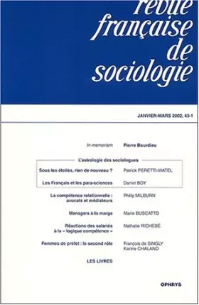 Couverture du produit · R F S 1ER TRIMESTRE 2002 VOL 4