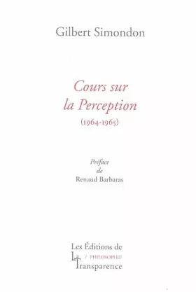 Couverture du produit · Cours sur la Perception (1964-1965)