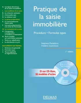 Couverture du produit · Pratique de la saisie immobilière: Procédure, formules types