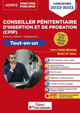 Couverture du produit · Concours Conseiller pénitentiaire d'insertion et de probation (CPIP) - Catégorie A - Tout-en-un: Concours 2022-2023