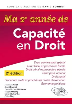 Couverture du produit · Ma 2e Année de Capacité en Droit Administratif Spécial Fiscal Notarial Pénal Social