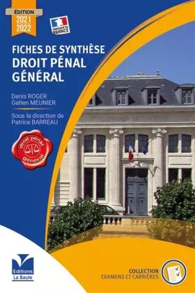 Couverture du produit · Fiches de synthèse de droit pénal général