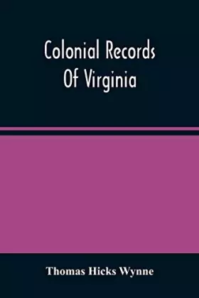 Couverture du produit · Colonial Records Of Virginia