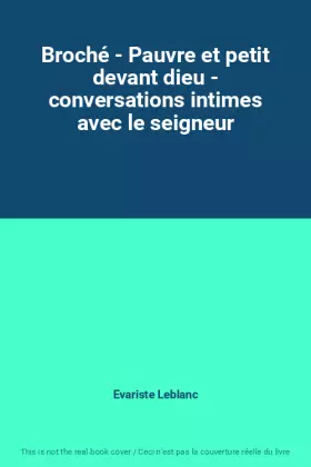 Couverture du produit · Broché - Pauvre et petit devant dieu - conversations intimes avec le seigneur