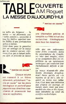 Couverture du produit · Table ouverte la messe d'aujourd'hui - Collection remise en cause.