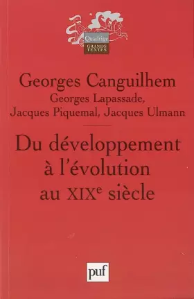 Couverture du produit · Du développement à l'évolution au XIXe siècle