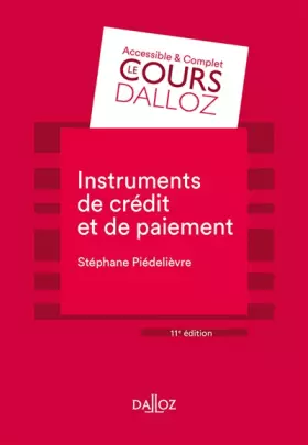 Couverture du produit · Instruments de paiement et de crédit. 11e éd.