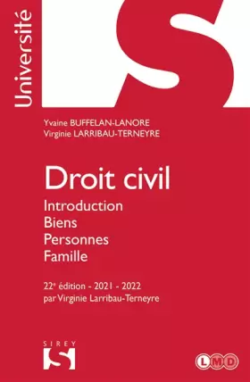 Couverture du produit · Droit civil. Introduction Biens Personnes Famille. 22e éd.