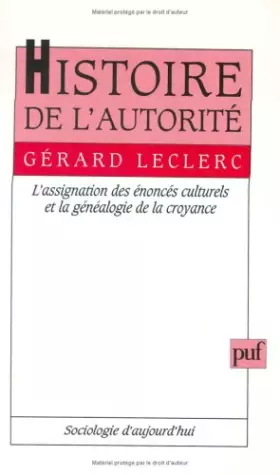 Couverture du produit · Histoire de l'autorité