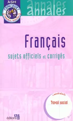 Couverture du produit · Français : sujets officiels et corrigés