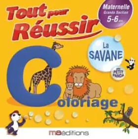 Couverture du produit · La savane avec petit panda: Coloriage Maternelle GS 5-6 ans
