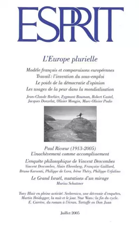 Couverture du produit · ESPRIT : L'EUROPE PLURIELLE juillet 2005