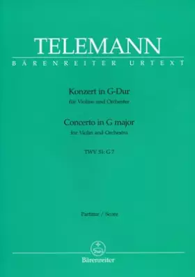 Couverture du produit · Konzert f r Violine und Orchester G-Dur TWV 51: G 7