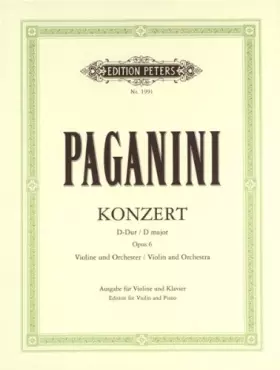 Couverture du produit · PAGANINI - Concierto nº 1 Op.6 en Re Mayor para Violin y Piano (Inc.Cadencias) (Flesch)