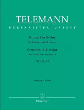 Couverture du produit · Telemann: Concerto for Violin and Orchestra in E Major TWV 51:E2