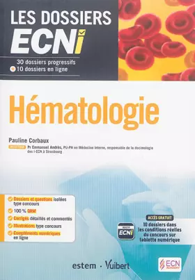 Couverture du produit · Hématologie: 30 dossiers progressifs et 10 dossiers en ligne (2016)