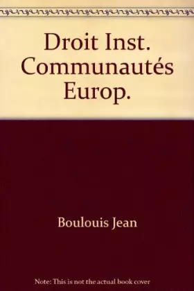 Couverture du produit · Droit institutionnel des communautés europeennes
