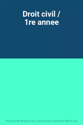 Couverture du produit · Droit civil / 1re annee