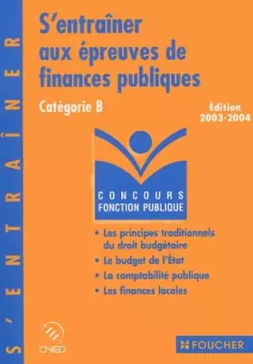 Couverture du produit · S'entraîner aux épreuves de finances publiques : Catégorie B