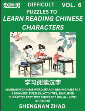 Couverture du produit · Difficult Puzzles to Read Chinese Characters (Part 6) - Easy Mandarin Chinese Word Search Brain Games for Beginners, Puzzles, A