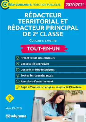 Couverture du produit · Rédacteur territorial - rédacteur principal de 2e classe - concours externe