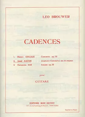 Couverture du produit · Cadence quatuor re guitare par brouwer
