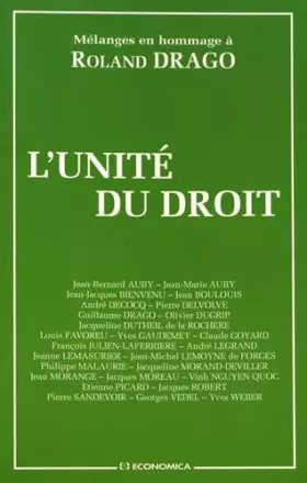 Couverture du produit · L'unité du droit