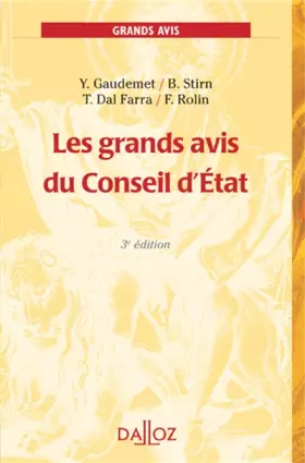 Couverture du produit · Les grands avis du Conseil d'État - 3e éd.: Grands arrêts