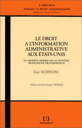 Couverture du produit · Droit à l'information administrative aux Etats-Unis