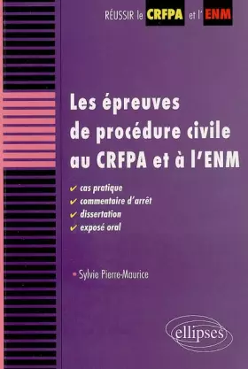 Couverture du produit · Les épreuves de procédure civile au CRFPA et à l'ENM