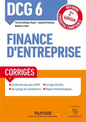 Couverture du produit · DCG 6 Finance d'entreprise - Corrigés - 2e éd.