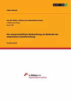 Couverture du produit · Die wissenschaftliche Beobachtung als Methode der empirischen Sozialforschung