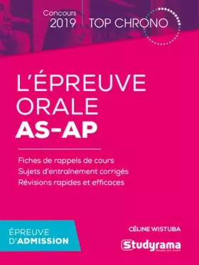 Couverture du produit · L'épreuve oral AS-AP concours 2019: Fiches de rappels de cours