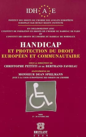Couverture du produit · Handicap et protection du droit européen et communautaire