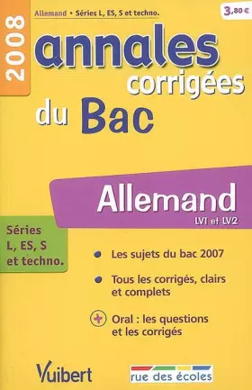 Couverture du produit · Allemand séries L, ES, S et techno : Annales corrigées du Bac