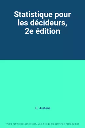 Couverture du produit · Statistique pour les décideurs, 2e édition