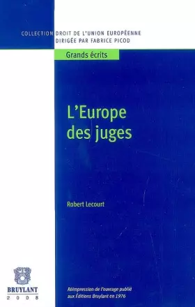 Couverture du produit · L'Europe des juges