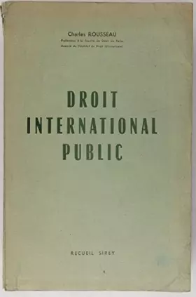Couverture du produit · DROIT INTERNATIONAL PUBLIC